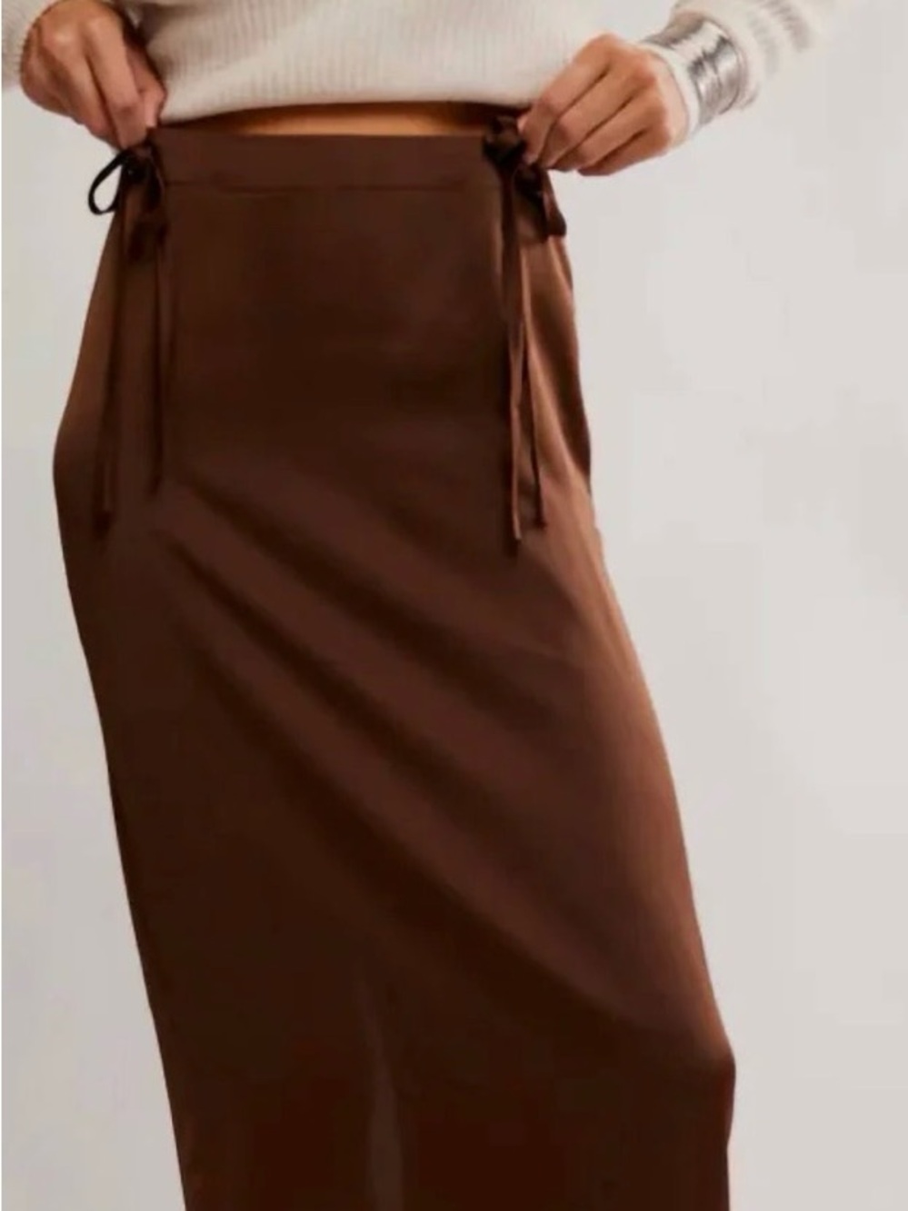 Free People Silk Maxi Skirt
